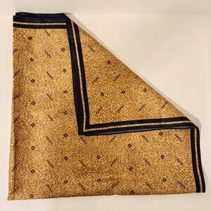 Auth Fendi Large Silk Scarf Brown with Logos 36" Square